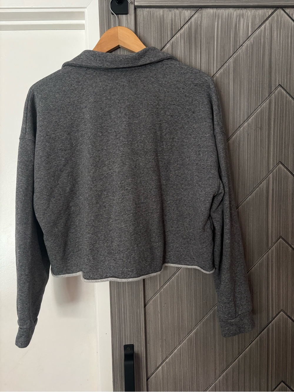 Vuori Sedona Polo Fleece Cropped Sweatshirt Heather Grey Women's Size Medium - Picture 6 of 11